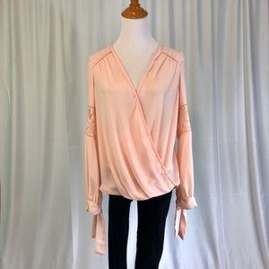 Lace Trim Chiffon Blouse